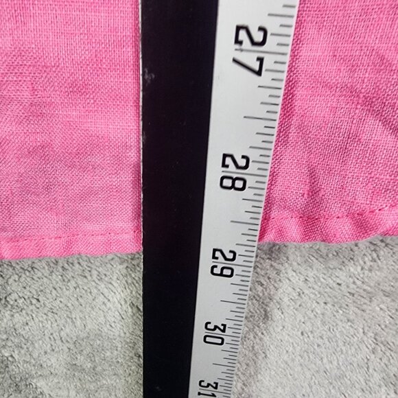 Womens Pink Chaus Sport Linen Shirt Button Up Long Sleeve Pockets Size L - Picture 10 of 11